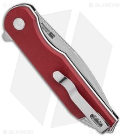 Kizer Assassin Button Lock Flipper Knife Red Micarta (3.15" Satin) V3549C2 -Knife Shop Kizer Assassin Plunge Lock Flipper Red Micarta Satin BHQ 140610 jr side