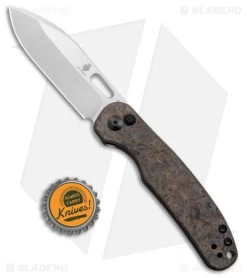 Kizer Azo Hic-cup Button Lock Knife Fat Carbon (3.1" Stonewash) V3606A1 -Knife Shop Kizer Azo Hic Cup Button Lock Fat Carbon Black Brown SW BHQ 176927 jr bottlecap