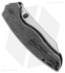 Kizer Azo Towser K Liner Lock Knife Black FatCarbon (3.5" Satin ELMAX) -Knife Shop Kizer Azo Towser K LL Black Fat Carbon Blue Satin BHQ 175940 jr side