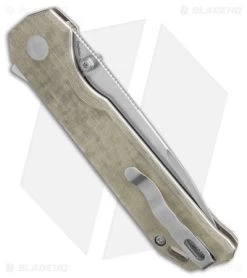 Kizer Azo Vanguard Begleiter XL Button Lock Knife Green Micarta (4" SW) -Knife Shop Kizer Azo Vanguard Begleiter XL Button Lock Knife Green Micarta SW BHQ 180089 kc side 2