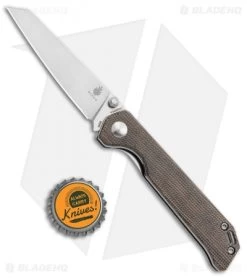 Kizer Azo Vanguard Mini Begleiter Liner Lock Knife Green Micarta (2.8" Satin) -Knife Shop Kizer Azo Vanguard Mini Begleiter LL Brown Resin Satin BHQ 121145 jr bottlecap