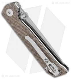 Kizer Azo Vanguard Mini Begleiter Liner Lock Knife Green Micarta (2.8" Satin) -Knife Shop Kizer Azo Vanguard Mini Begleiter LL Brown Resin Satin BHQ 121145 jr side