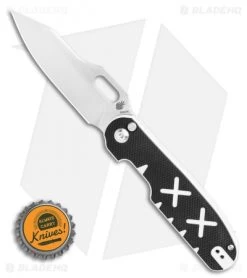Kizer Cormorant Plunge Lock Knife Black/White X's G-10 (3.25" Satin) Ki4562A1 -Knife Shop Kizer Cormorant G 10 7.375 S35VN Ki4562 BHQ 117844 LS Bottlecap