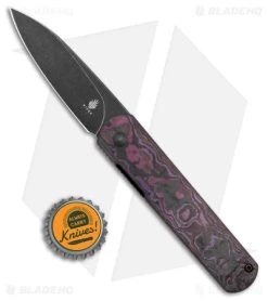 Kizer Lundquist Feist XL Front Flipper Knife Purple Fat Carbon (3.3" Stonewash) -Knife Shop Kizer Cutlery Fiest XL Fat Carbon Purple Black SW BHQ 178289 jr bottlecap