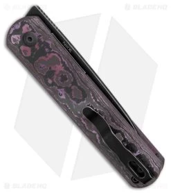Kizer Lundquist Feist XL Front Flipper Knife Purple Fat Carbon (3.3" Stonewash) -Knife Shop Kizer Cutlery Fiest XL Fat Carbon Purple Black SW BHQ 178289 jr side