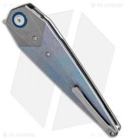 Kizer Isham Soze Dagger Liner Lock Knife Titanium (3.65" Stonewash) Ki4513A1 -Knife Shop Kizer Isham Soze Dagger LL Ti SW Ki4513A1 BHQ 85169 jr side