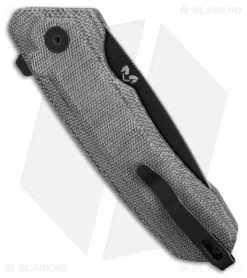 Kizer Mad Tanto Plunge Lock Knife Black Micarta (3.25" Black) V4602C1 -Knife Shop Kizer Mad Tanto Plunge Lock Knife Black Micarta 3in Black BHQ 180090 td side