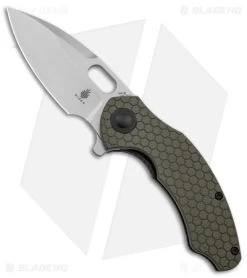 Kizer Mini Roach Liner Lock Olive Green G-10 (3" SW) V3477C1