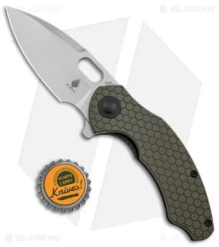 Kizer Mini Roach Liner Lock Olive Green G-10 (3" SW) V3477C1 -Knife Shop Kizer Mini Roach Degnan Olive Green G 10 SW BHQ 144095 jr bottlecap