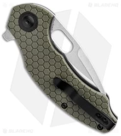 Kizer Mini Roach Liner Lock Olive Green G-10 (3" SW) V3477C1 -Knife Shop Kizer Mini Roach Degnan Olive Green G 10 SW BHQ 144095 jr side