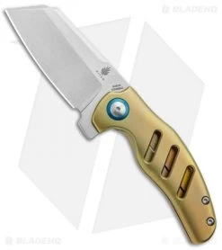 Kizer Mini Sheepdog C01C Frame Lock Flipper Knife Gold Titanium (2.6" Satin)