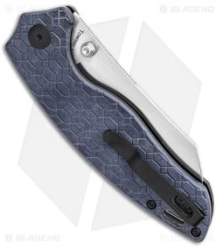 Kizer Azo Towser K Liner Lock Knife Blue Richlite (3.5" Satin) -Knife Shop Kizer Towser K V4593C1 BHQ 137141 td side