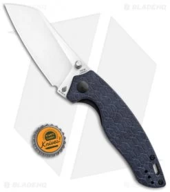 Kizer Azo Towser K Liner Lock Knife Blue Richlite (3.5" Satin) -Knife Shop Kizer Towser K V4593C1 BHQ 137141 td size 1