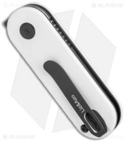 Kizer Azo/Liz Mini Bay Detent Slip Joint Knife White/ Black (1.9" Satin) -Knife Shop Kizer Vanguard Azo Liz Mini Bay Detent SJ White G 10 Black SW BHQ 134410 jr side