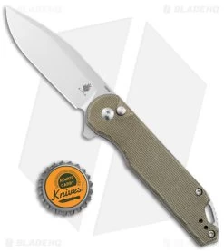 Kizer Vanguard Elstner Assassin XL Button Lock Knife Green Micarta (3.4" Satin) -Knife Shop Kizer Vanguard Elstner Assassin XL Button Lock Green Micarta Satin BHQ 169650 jr bottlecap