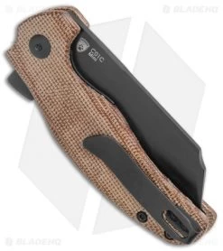 Kizer Vanguard Mini Sheepdog Knife Natural Brown Micarta (2.6" Black CPM-10V) -Knife Shop Kizer Vanguard Mini Sheepdog Natural Micarta Black V3488EH BHQ 117218 jr side