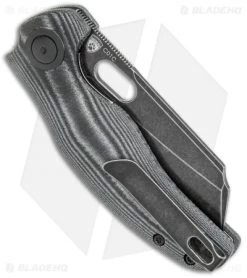 Kizer Vanguard C01C Sheepdog Thumb Hole Knife Black Micarta (3.25" Black SW) -Knife Shop Kizer Vanguard Sheepdog LL Thumb Hole Black Micarta Black BHQ 121895 jr side