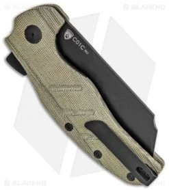 Kizer Vanguard Sheepdog XL C01C Liner Lock Knife Green Micarta (4" Black) -Knife Shop Kizer Vanguard Sheepdog XL C01C LL Green Micarta Black V5488E3 BHQ 118479 jr side