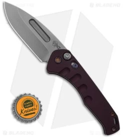 Medford + Blade HQ Praetorian Swift Auto Red Flamed Hardware (3.3" Tumbled) -Knife Shop Medford BHQ Praetorian Swift Auto Red with Flamed Hardware 3in Tumbled BHQ 139527 td size