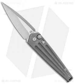 Medford Nosferatu Automatic Knife Tumbled Titanium (3.5" Satin)