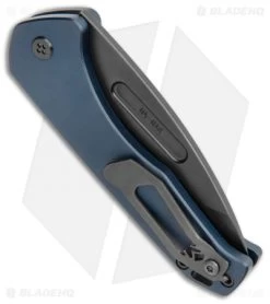 Medford Praetorian Swift Automatic Knife Tanto Blue Aluminum (3.3" PVD) S35VN -Knife Shop Medford Praetorian Swift Auto Blue Aluminum DP Tanto PVD BHQ 113579 jr side