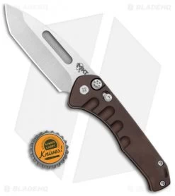 Medford Praetorian Swift Automatic Knife Bronze Aluminum (3.3" Tumbled) -Knife Shop Medford Praetorian Swift Auto Bronze Aluminum Tumbled BHQ 105366 jr bottlecap