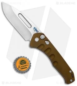 Medford Praetorian Swift Automatic Knife Yellow Drop Point (3.3" Tumbled) -Knife Shop Medford Praetorian Swift Auto Bronze Yello Tumbled MK206STD 45AZ TSCS Q4 BHQ 122106 jr bottlecap