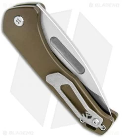 Medford + Blade HQ Praetorian Swift Auto Yellow/Gold Aluminum (3.3" Tumbled) -Knife Shop Medford Praetorian Swift Auto Gold Aluminum Tumbled BHQ 113499 jr side