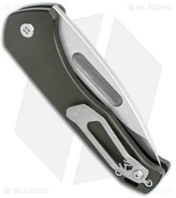 Medford + Blade HQ Praetorian Swift Automatic Knife Green (3.3" Tumbled) -Knife Shop Medford Praetorian Swift Auto Green Aluminum Tumbled BHQ 113496 jr side