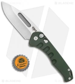 Medford Praetorian Swift Automatic Knife Green Aluminum (3.3" Tumbled) -Knife Shop Medford Praetorian Swift Auto Green Aluminum Tumbled MK206STD 40AG TSCS Q4 BHQ 122004 jr bottlecap