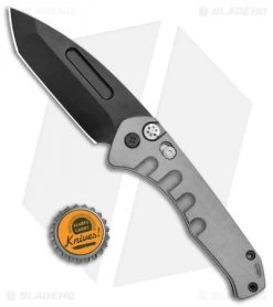 Medford Praetorian Swift Automatic Knife Tanto Tumbled Aluminum (3.3" PVD) -Knife Shop Medford Praetorian Swift Auto Tanto Gray Alumium Black BHQ 114507 jr bottlecap