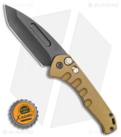 Medford Praetorian Swift Automatic Knife Tanto Yellow Aluminum (3.3" PVD) -Knife Shop Medford Praetorian Swift Automatic Knife Tanto Bronze Aluminum 3.3 PVD BHQ 114505 LS Bottlecap