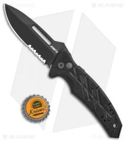 Ontario XM-3S Utility Automatic Knife G-10 (3.75" Black Serr) 08758 -Knife Shop Ontario XM 3 Utility Auto Knife G 10 Black Serr BHQ 120623 jr bottlecap