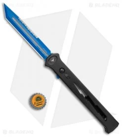 Paragon Estiletto Tanto OTF Auto Black Lightning Bolt (5.5" Blue Serrated) -Knife Shop Paragon Estiletto Tanto OTF Auto Black Lightning Bolt Blue Serr EST T LB B CBLU BHQ 103600 jr bottlecap