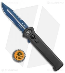Paragon PARA-XD Bowie OTF Automatic Knife Black (3.6" Dark Blue Line) -Knife Shop Paragon PARA XD Bowie Blue Line OTF Auto Gray Blue BHQ 83072 jr bottlecap