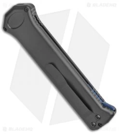 Paragon PARA-XD Bowie OTF Automatic Knife Black (3.6" Dark Blue Line) -Knife Shop Paragon PARA XD Bowie Blue Line OTF Auto Gray Blue BHQ 83072 jr side