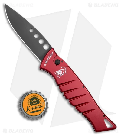 Piranha Amazon Automatic Knife Red Tactical (3.45" Black) 6 Piranha Amazon Automatic Knife Red Tactical (3.45" Black) - Image 4