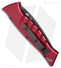 Piranha Amazon Automatic Knife Red Tactical (3.45" Black) 8 Piranha Amazon Automatic Knife Red Tactical (3.45" Black) -Knife Shop Piranha Amazon Auto Knife Red Black BHQ 179549 jr side