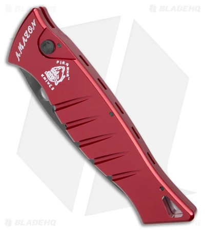 Piranha Amazon Automatic Knife Red Tactical (3.45" Black) 4 Piranha Amazon Automatic Knife Red Tactical (3.45" Black) - Image 2