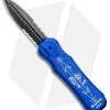 Piranha Excalibur OTF Knife Blue Double Action Automatic (3.2" Black Serr)
