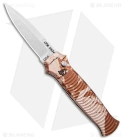 Piranha Bodyguard Automatic Knife Desert Camo Aluminum (3.3" Stonewash S30V)