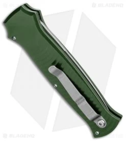 Piranha Bodyguard Automatic Knife Green (3.3" Stonewash) -Knife Shop Piranha Bodyguard Auto Green SW BHQ 1434 jr side