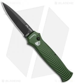 Piranha Bodyguard Automatic Knife Green Tactical (3.3" Black Plain)