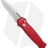 Piranha Bodyguard Automatic Knife Red (3.3" Stonewash Serr) -Knife Shop Piranha Bodyguard Auto Red SW Serr BHQ 1436 jr 4