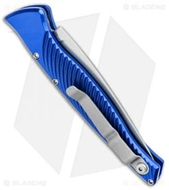 Piranha DNA Automatic Knife Blue (3.25" Mirror) -Knife Shop Piranha DNA Auto Blue Mirror BHQ 32968 jr side