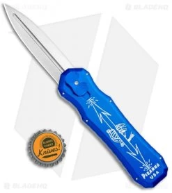 Piranha Excalibur OTF Automatic Knife Blue (3.2" Stone) -Knife Shop Piranha Exalibur OTF Auto Blue SW BHQ 1230 jr bottlecap