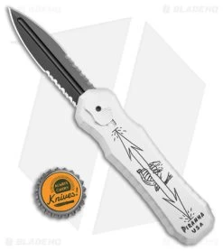 Piranha Excalibur OTF Automatic Knife Silver Tactical (3.2" Black Serr) 9 Piranha Excalibur OTF Automatic Knife Silver Tactical (3.2" Black Serr) -Knife Shop Piranha Excalibur OTF Auto Silver Tactical Black Serr BHQ 9944 jr bottlecap