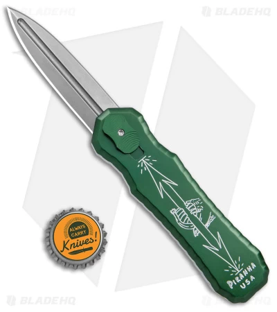 Piranha Excalibur OTF Knife Green Double Action Automatic (3.2" Stonewash) 6 Piranha Excalibur OTF Knife Green Double Action Automatic (3.2" Stonewash) - Image 4