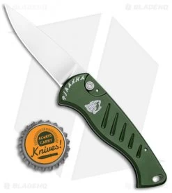 Piranha Fingerling Green Automatic Knife (2.5" Mirror Plain) -Knife Shop Piranha Fingerling Auto Green Mirror BHQ 0409 jr bottlecap