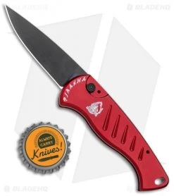 Piranha Fingerling Automatic Knife Red Tactical (2.5" Black) -Knife Shop Piranha Fingerling Auto Red Tactical Black BHQ 22933 jr bottlecap